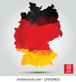 Map and flag of Germany