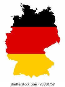 Map and flag of Germany