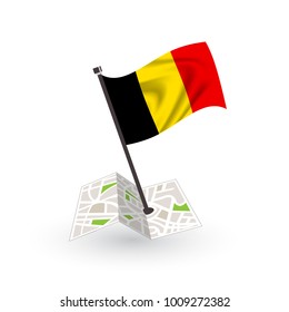 Map with flag of Germany isolated on white. National flag for country of Germany isolated, banner for your web site design logo, app, UI. check in. map Vector illustration, EPS10.