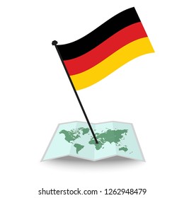 Map with flag of Germany isolated on white. check in. map vector illustration, eps10