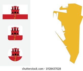 Map and flag of Gibraltar