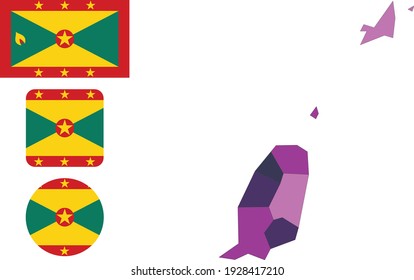 Map and flag of Grenada