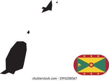 Map and flag of Grenada