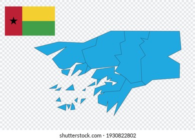 Map and flag of Guinea Bissau