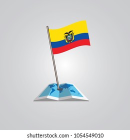 Map with flag of Guyana isolated on white. National flag for country of Guyana isolated, banner for your web site design logo, app, UI. check in. map Vector illustration, EPS10.