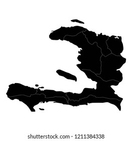 Map flag of Haiti black
