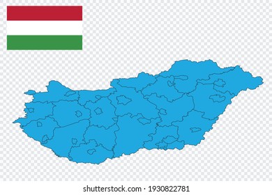 Map and flag of Hungary