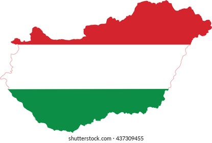 Map and flag of Hungary