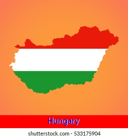 Map and flag of Hungary 