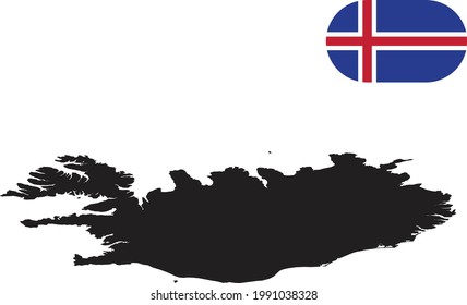 Map and flag of Iceland