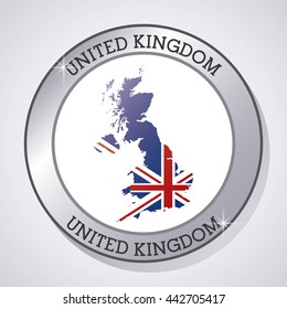 map and flag icon. United kingdom design. vector graphic