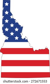 Map and flag of Idaho