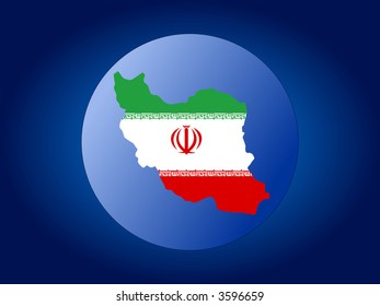 mapa y bandera de Irán ilustración global