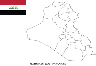 Map and flag of Iraq