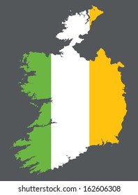 map and flag of Ireland
