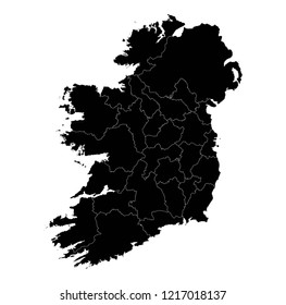Map flag of Ireland black