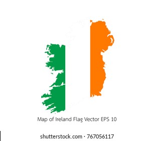 Map and flag Ireland of Vector EPS10