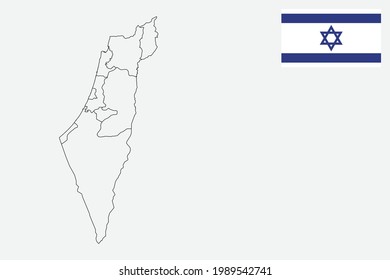 Map and flag of Israel