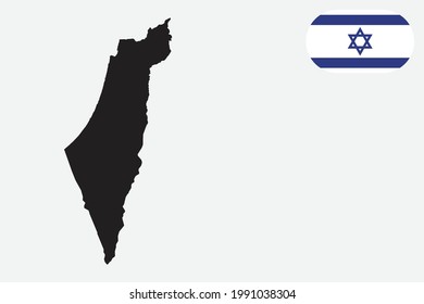 Map and flag of Israel