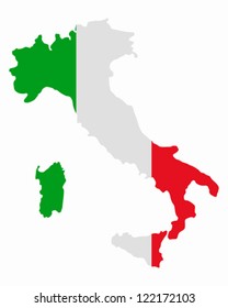 Map And Flag Of Italy