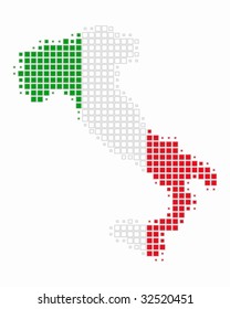 Map and flag of Italy