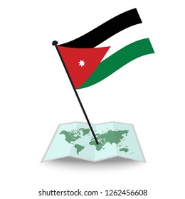 Map with flag of Jordan isolated on white. check in. map vector illustration, EPS10