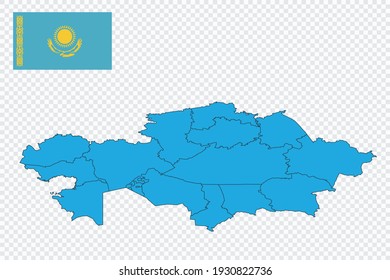 Map and flag of Kazakhstan