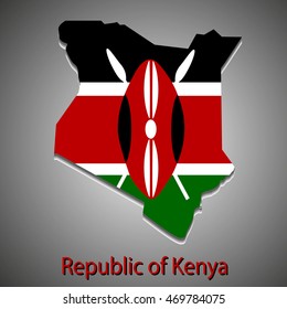 map and flag of Kenya