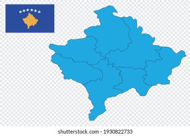 Map and flag of Kosovo