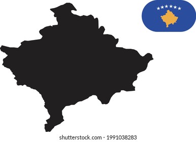 Mapa y bandera de Kosovo