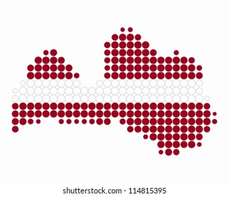 Map and flag of Latvia