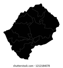 Map flag of Lesotho black