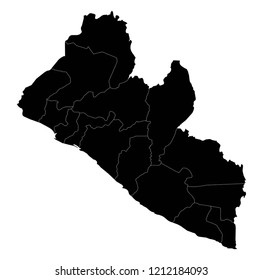 Map flag of Liberia black