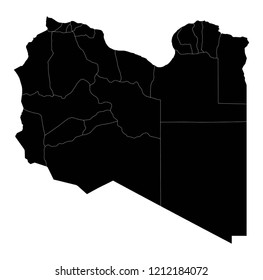 Map flag of Libya black