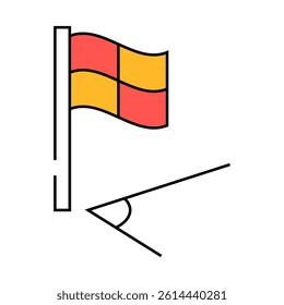 map flag line icon vector. map flag sign. isolated symbol illustration
