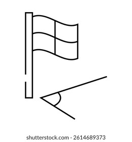 map flag line icon vector. map flag sign. isolated contour symbol black illustration
