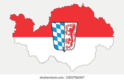 Map and flag of Lower Bavaria - Bavaria - Germany region outline silhouette graphic element Illustration template design
