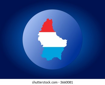 Map and flag of Luxembourg globe illustration