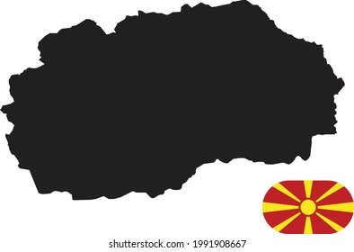 Map and flag of macedonia