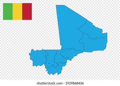 Map and flag of Mali