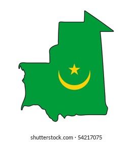 map flag Mauritania