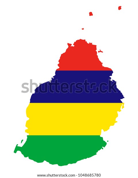 Map Flag Mauritius Stock Vector (Royalty Free) 1048685780