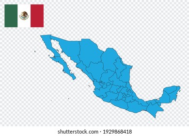 Map and flag of Mexico