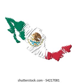 Map Flag Mexico