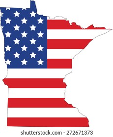 Map and flag of Minnesota