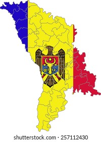 map and flag of Moldova