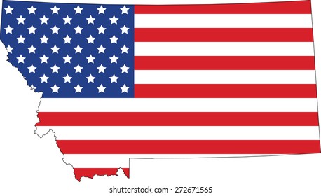 Map and flag of Montana