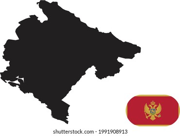 Karte und Flagge Montenegros