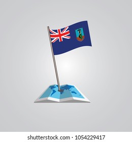 Map with flag of Montserrat isolated on white. National flag for country of Montserrat isolated, banner for your web site design logo, app, UI. check in. map Vector illustration, EPS10.