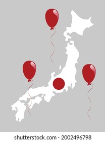 Map and Flag of the Nation of Japan